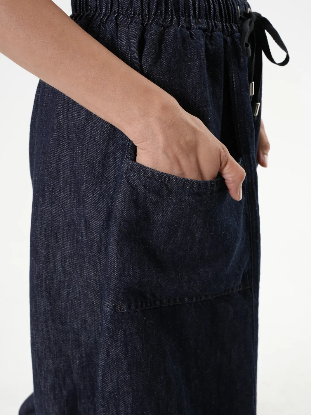 Casual Denim Pants With Linen