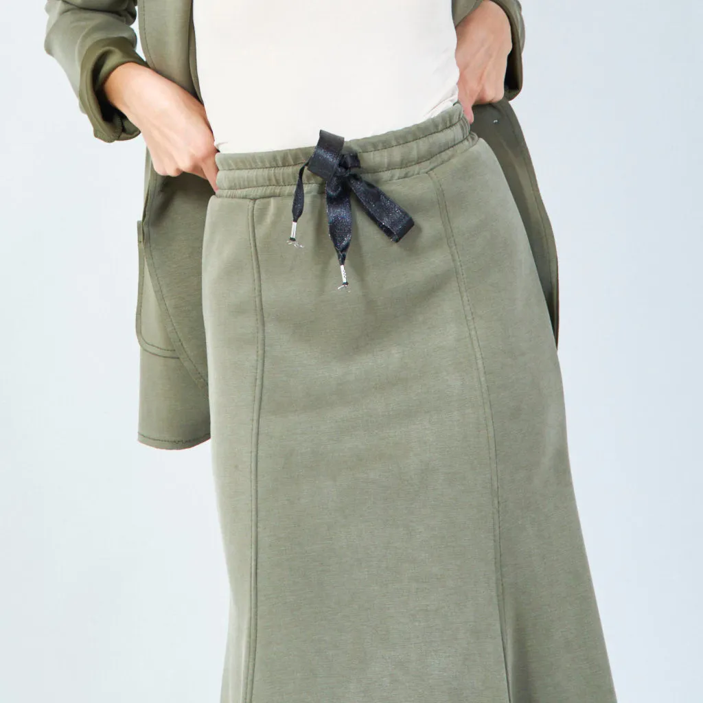 Classic midi skirt with ribbon tie wholesale