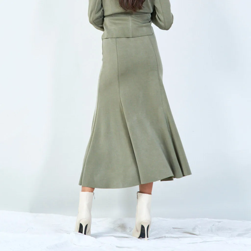 Classic midi skirt with ribbon tie wholesale