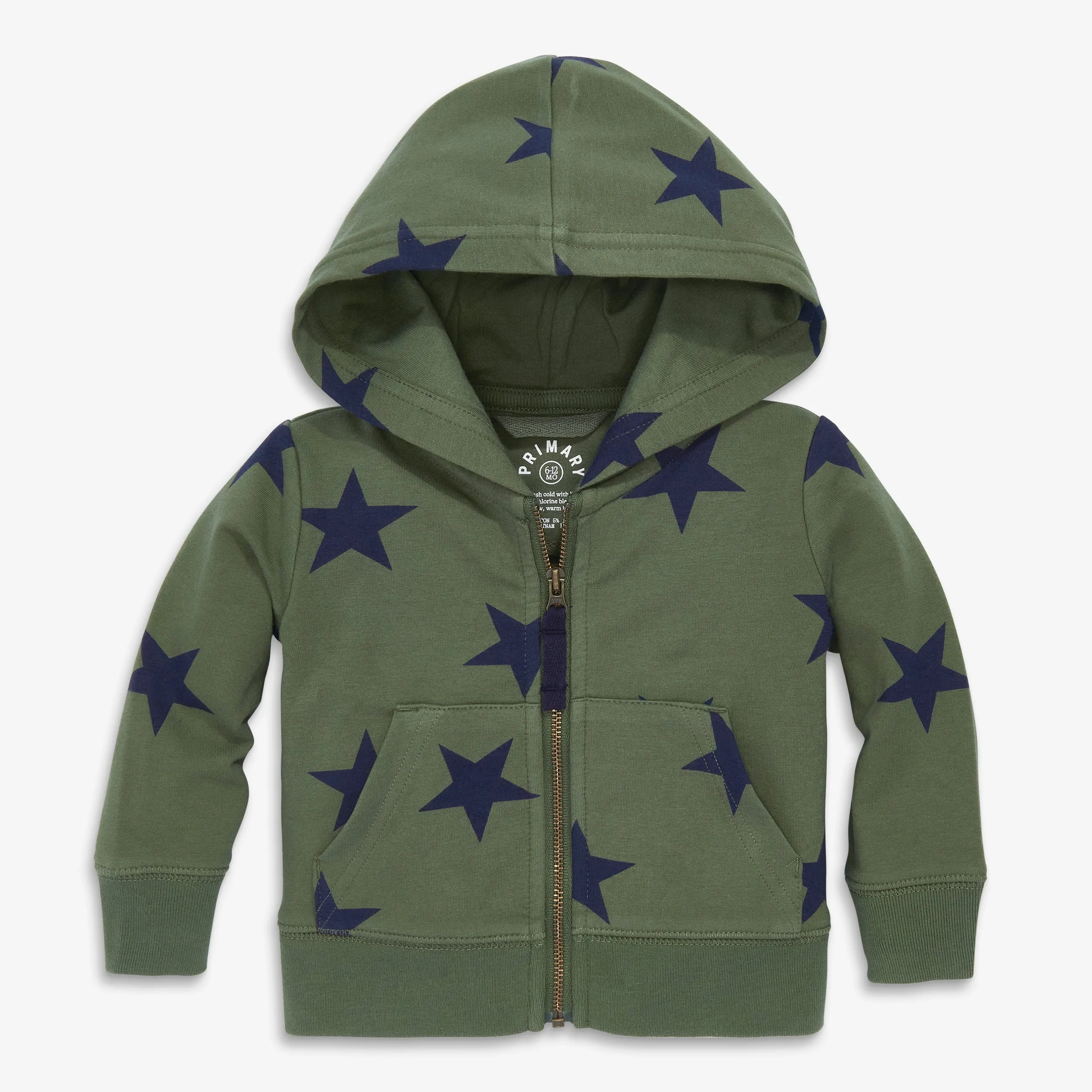 Clearance baby zip hoodie in bold stars