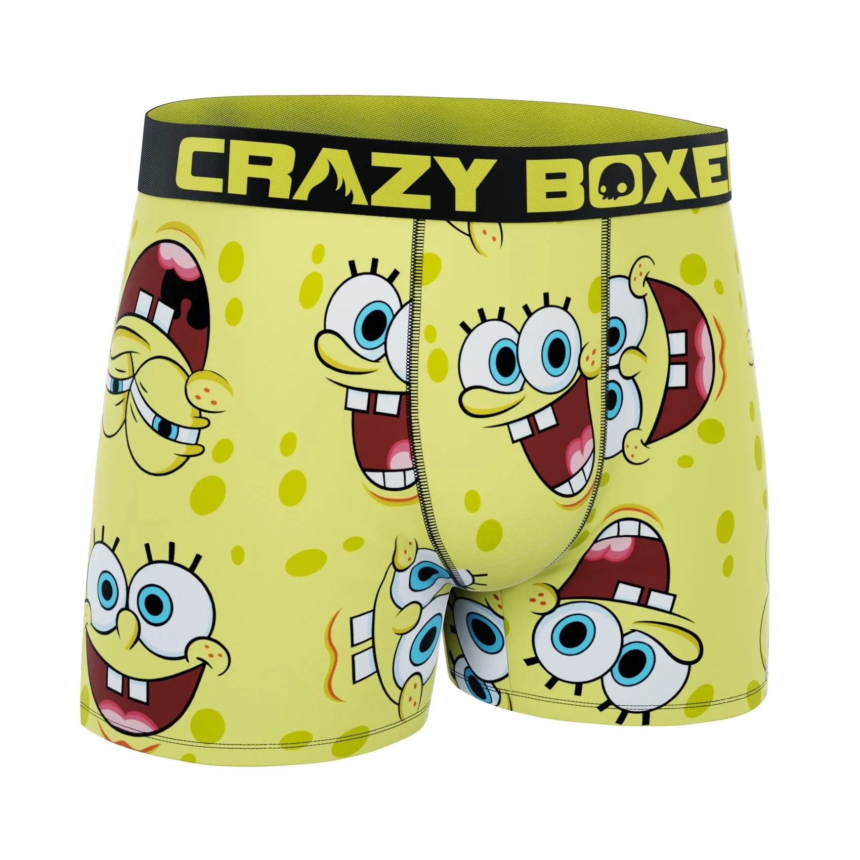 CRAZYBOXER SpongeBob Faces Box Men's Boxer Briefs (Creative Packaging)