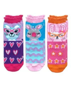 Cute animals 3 pair pack crew socks