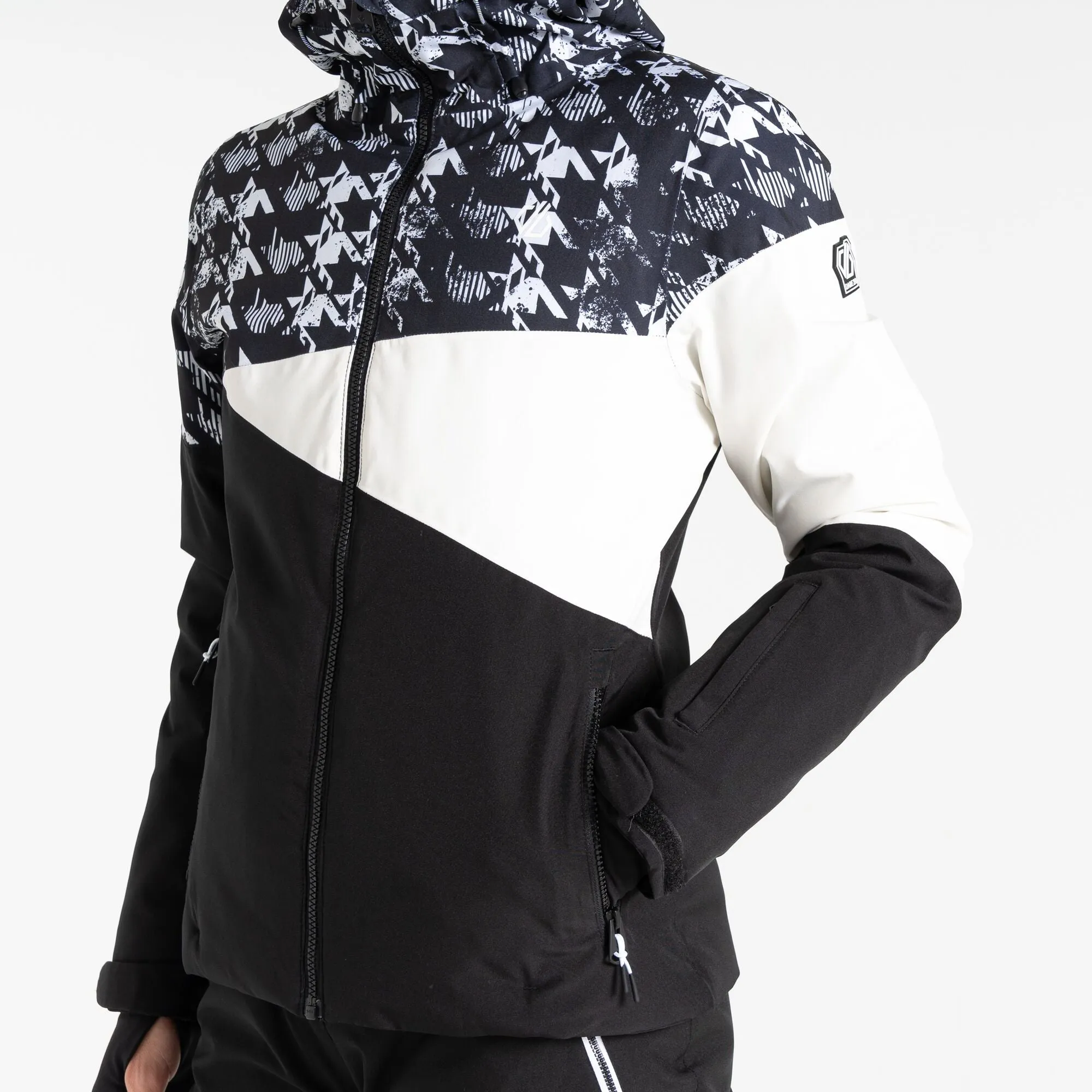 Dare 2B Women's Ice III Waterproof Insulated Ski Jacket (Black Dogtooth Print)