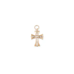 DIAMOND BAGUETTE GOTHIC CROSS CHARM