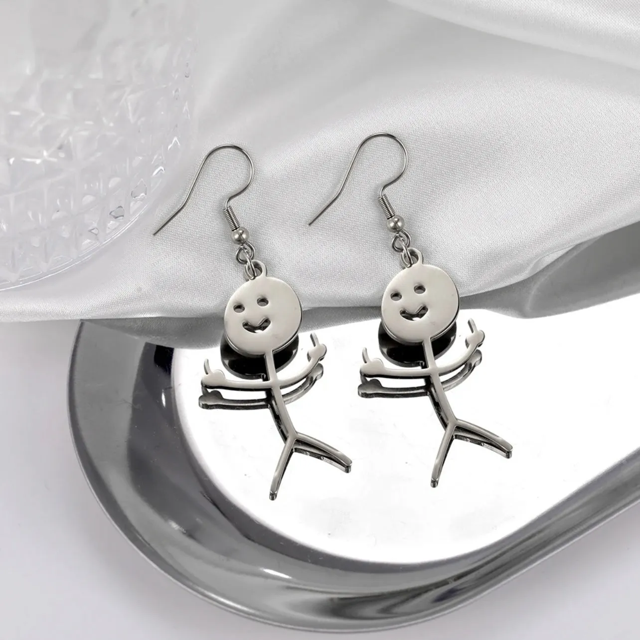 DILIGAF Earrings - Sassy Earrings, Handmade Earrings, Middle Finger, Stick Person