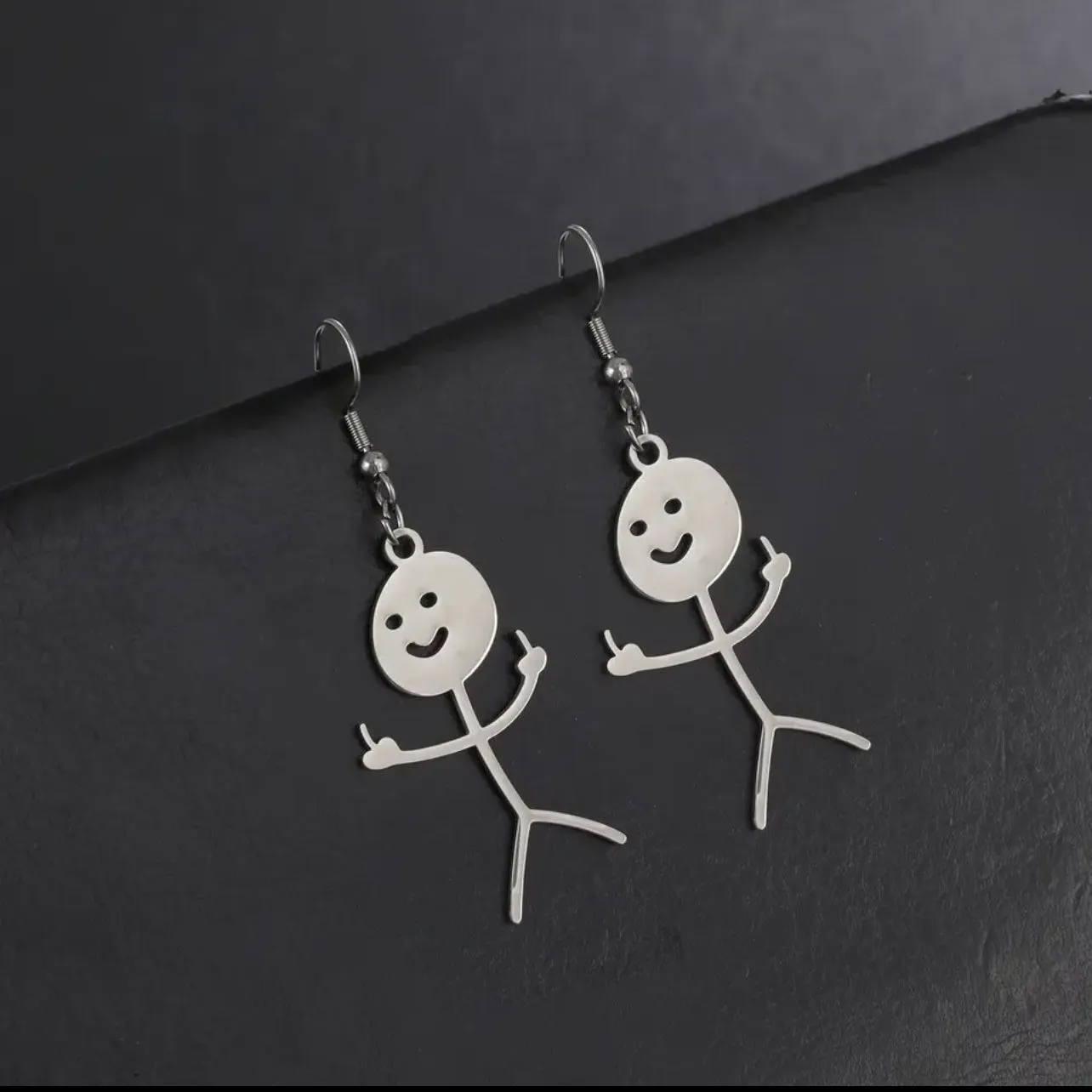 DILIGAF Earrings - Sassy Earrings, Handmade Earrings, Middle Finger, Stick Person