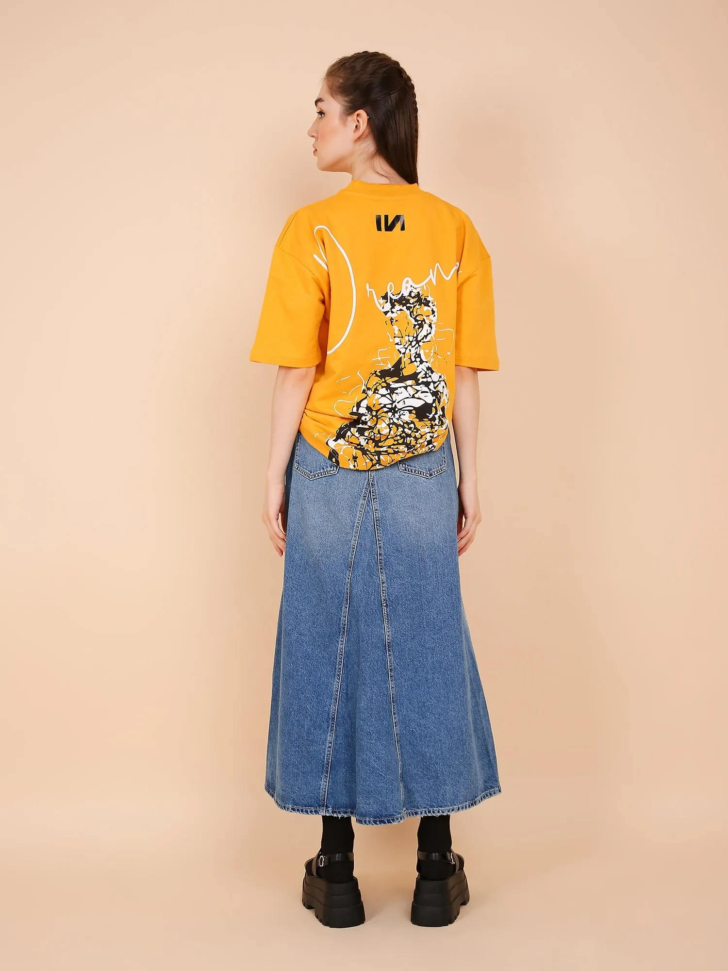 Dreams Mustard- Oversized T-shirt