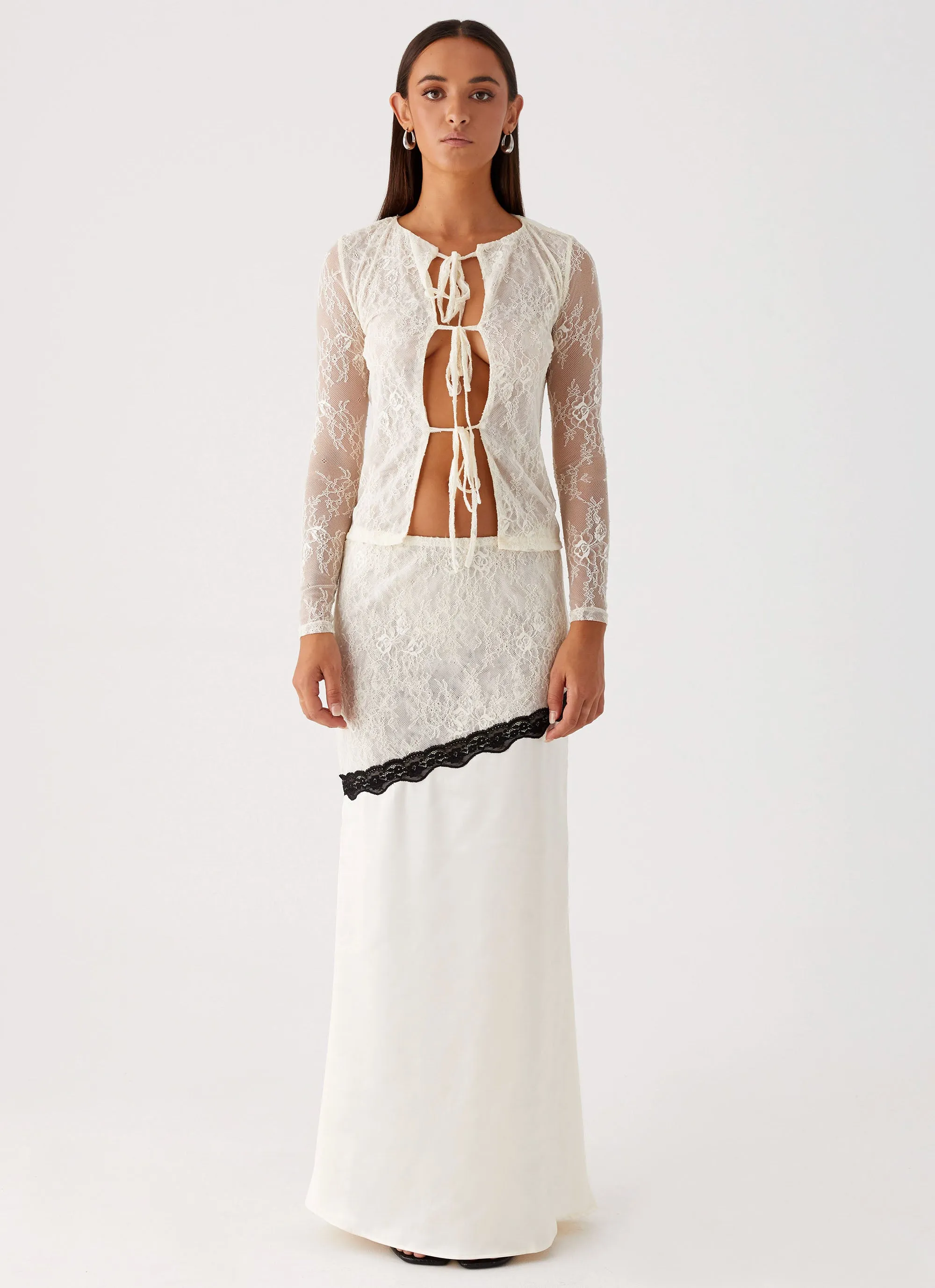 Duet Lace Maxi Skirt - Ivory