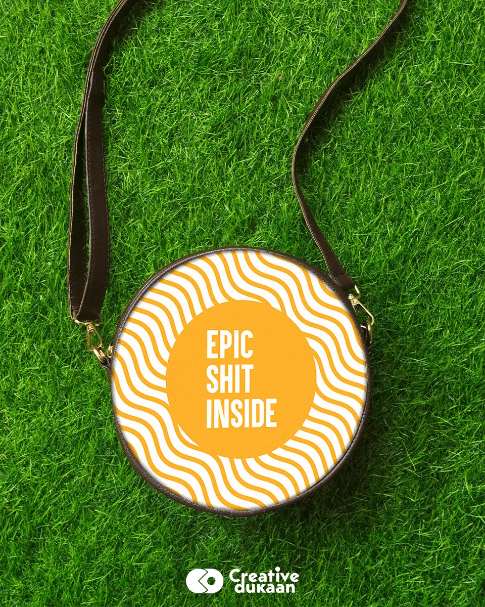 Epic Shit Inside Yellow Sling Bag