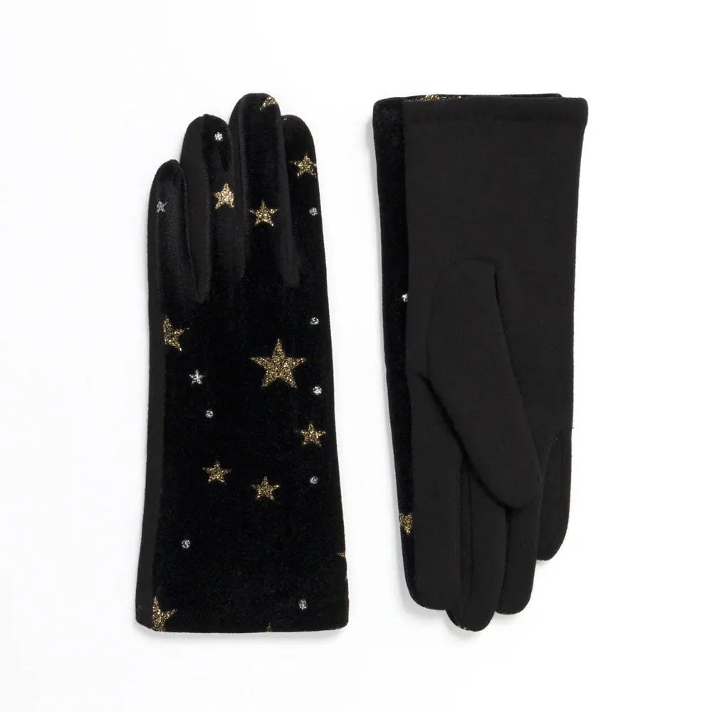 Etoile Velvet Gloves with Stars