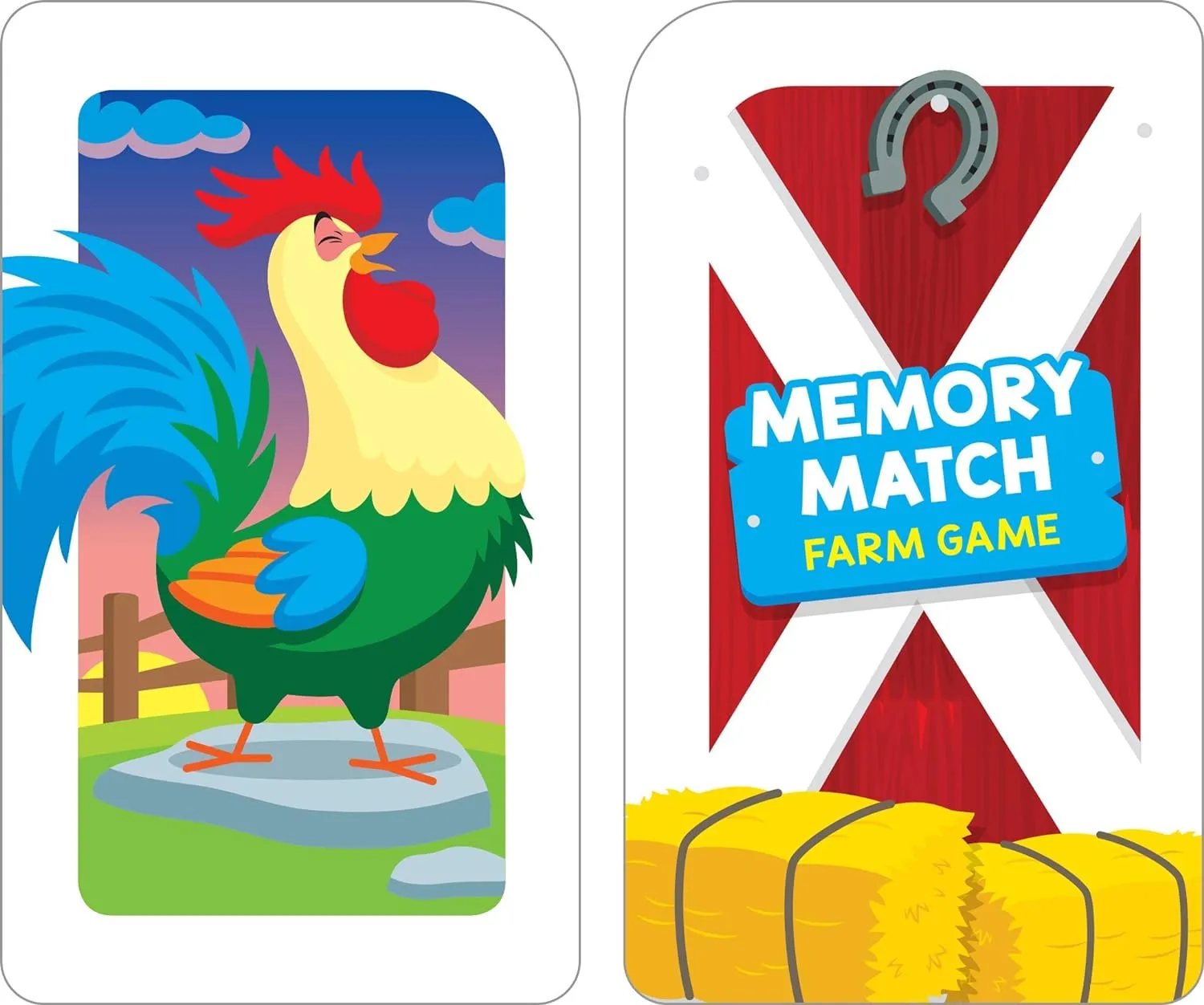 Get Ready Game Cards Go Fish & Memory Match Farm 2 Pack - Ages 3 and Up, Alphabet, ABCs, Uppercase and Lowercase Letters, Matching, Pairing, Memory, and More