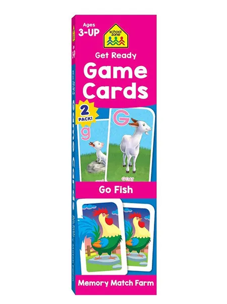 Get Ready Game Cards Go Fish & Memory Match Farm 2 Pack - Ages 3 and Up, Alphabet, ABCs, Uppercase and Lowercase Letters, Matching, Pairing, Memory, and More