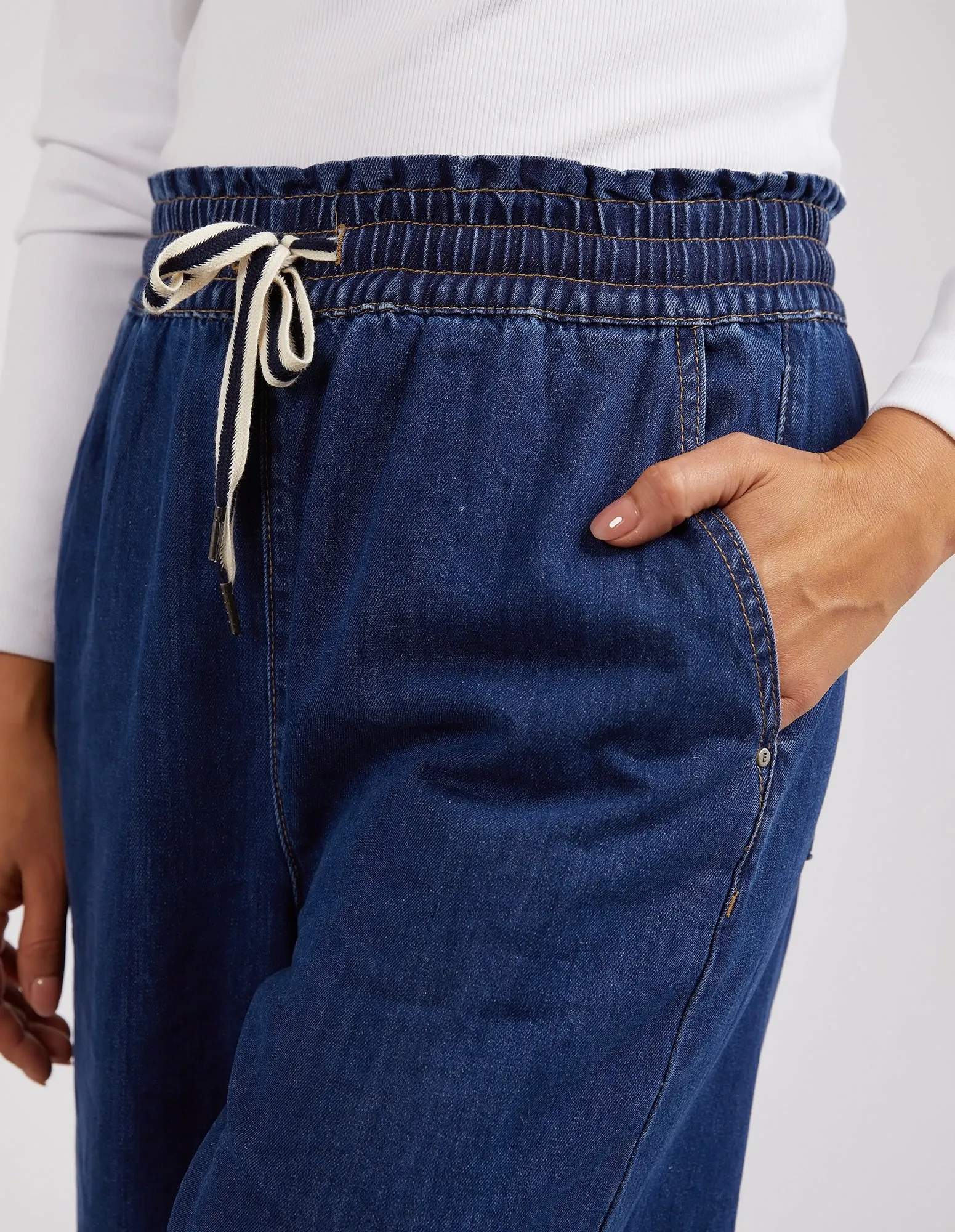 Greta Wide Leg Pant Dark Blue Wash