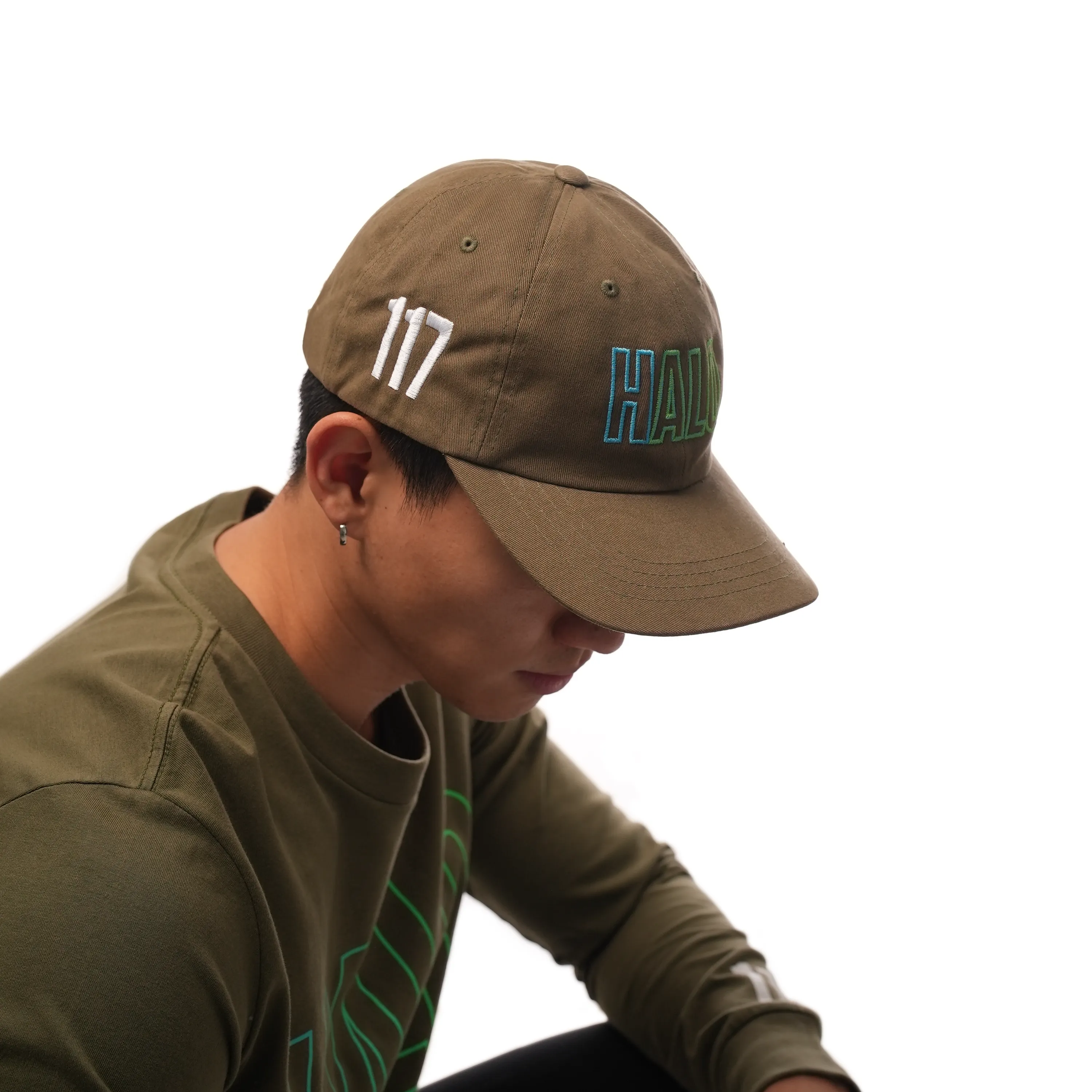 Halo One One Seven Olive Dad Hat