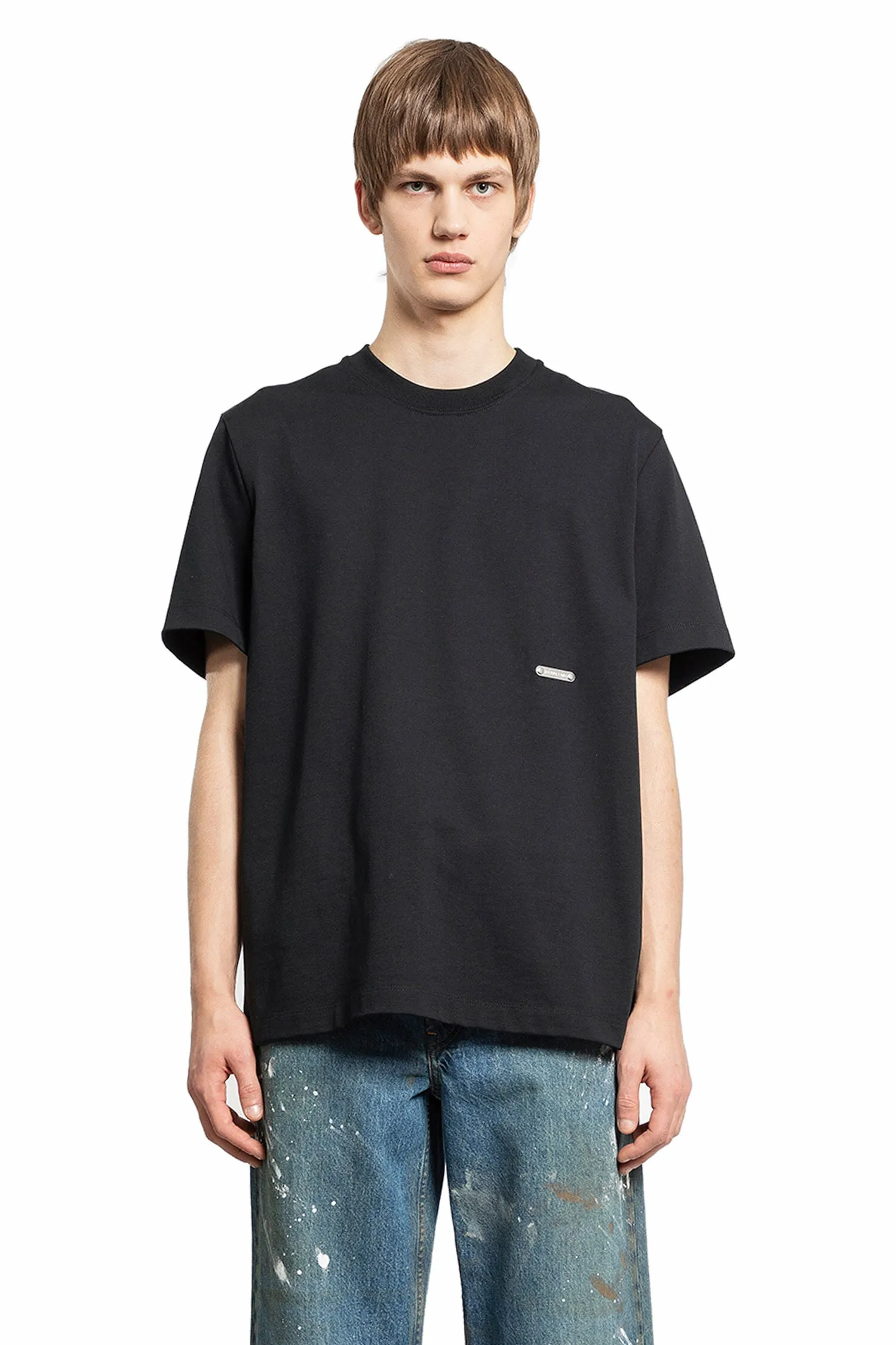 HELMUT LANG MAN BLACK T-SHIRTS & TANK TOPS