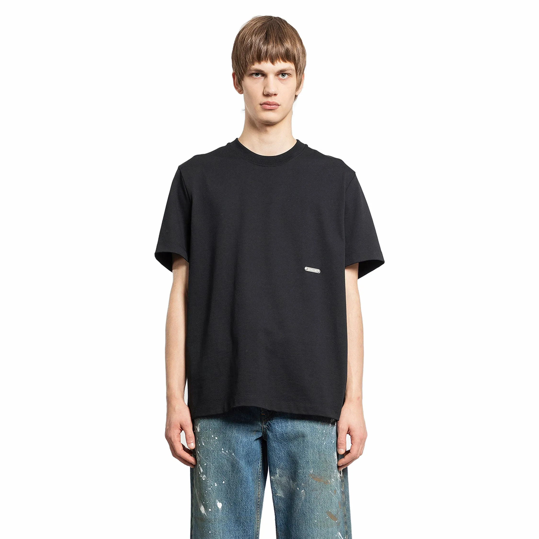 HELMUT LANG MAN BLACK T-SHIRTS & TANK TOPS