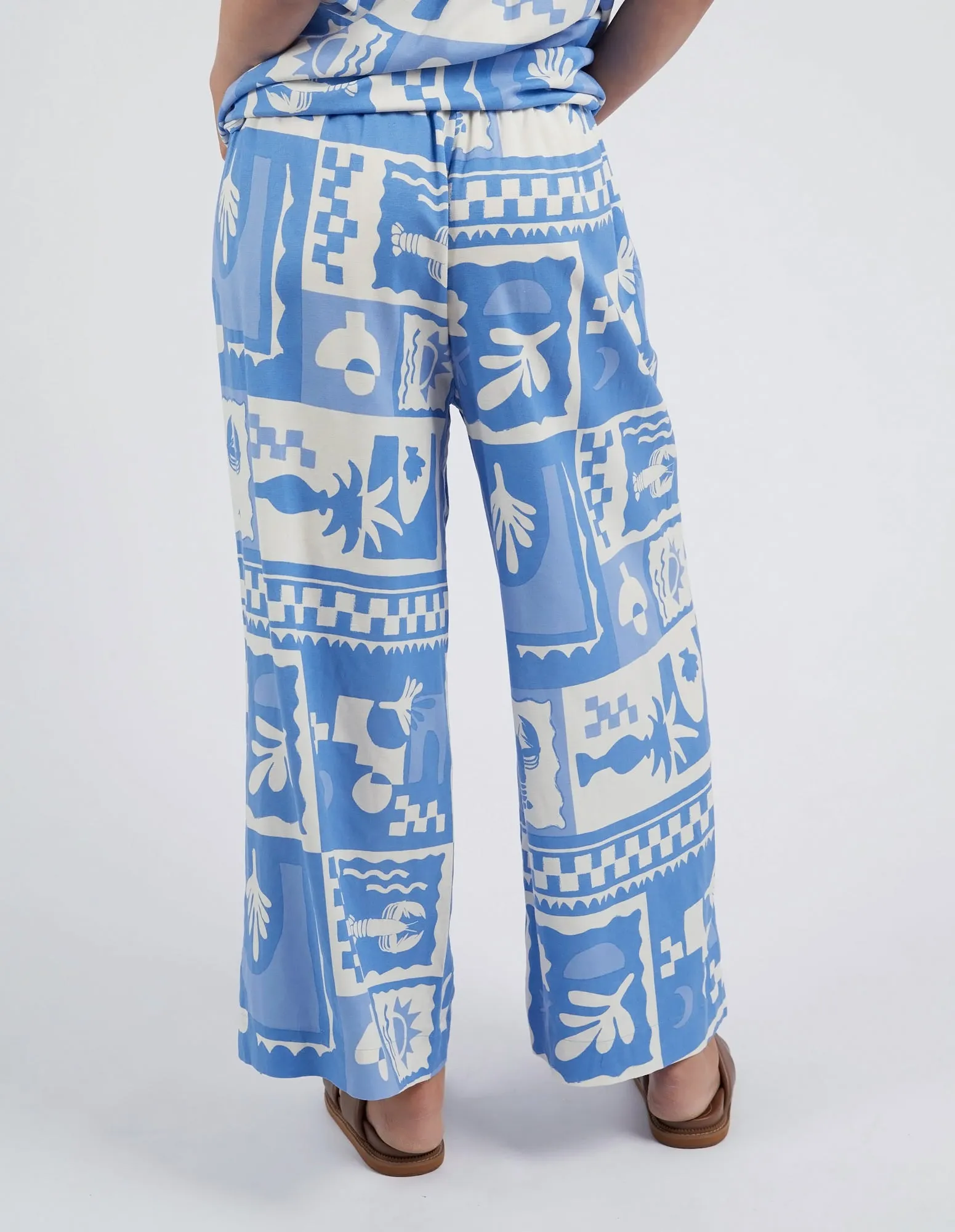 Holiday Sun Pant Cerulean Holiday Print