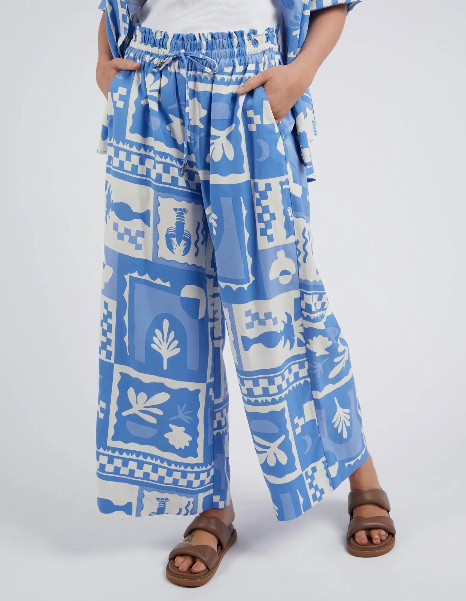 Holiday Sun Pant Cerulean Holiday Print