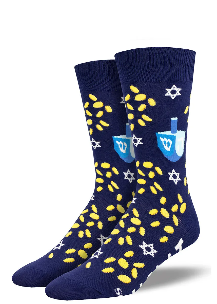 How I Roll Hanukkah Men's Socks