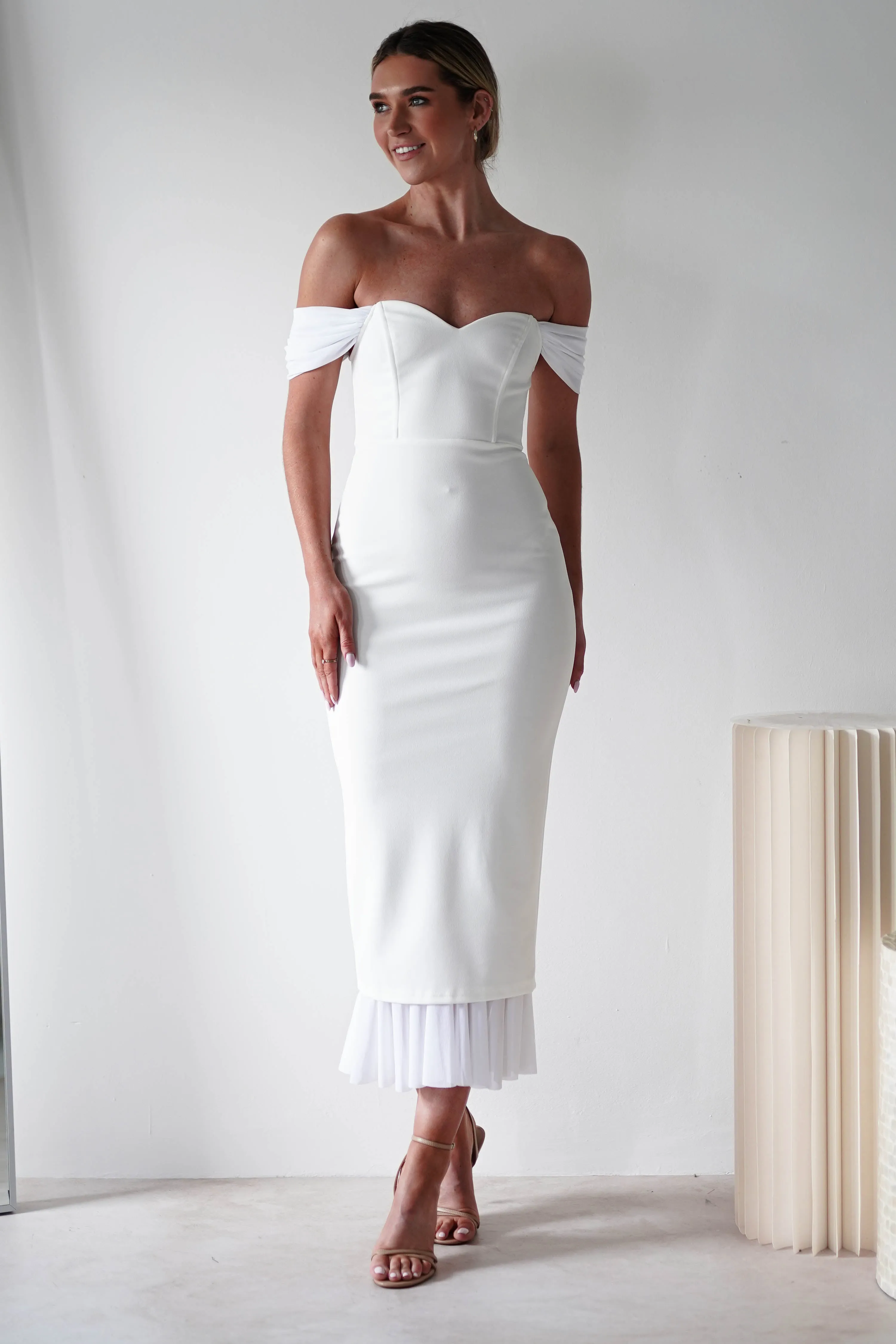 Jennifer Bodycon Midi Dress | White