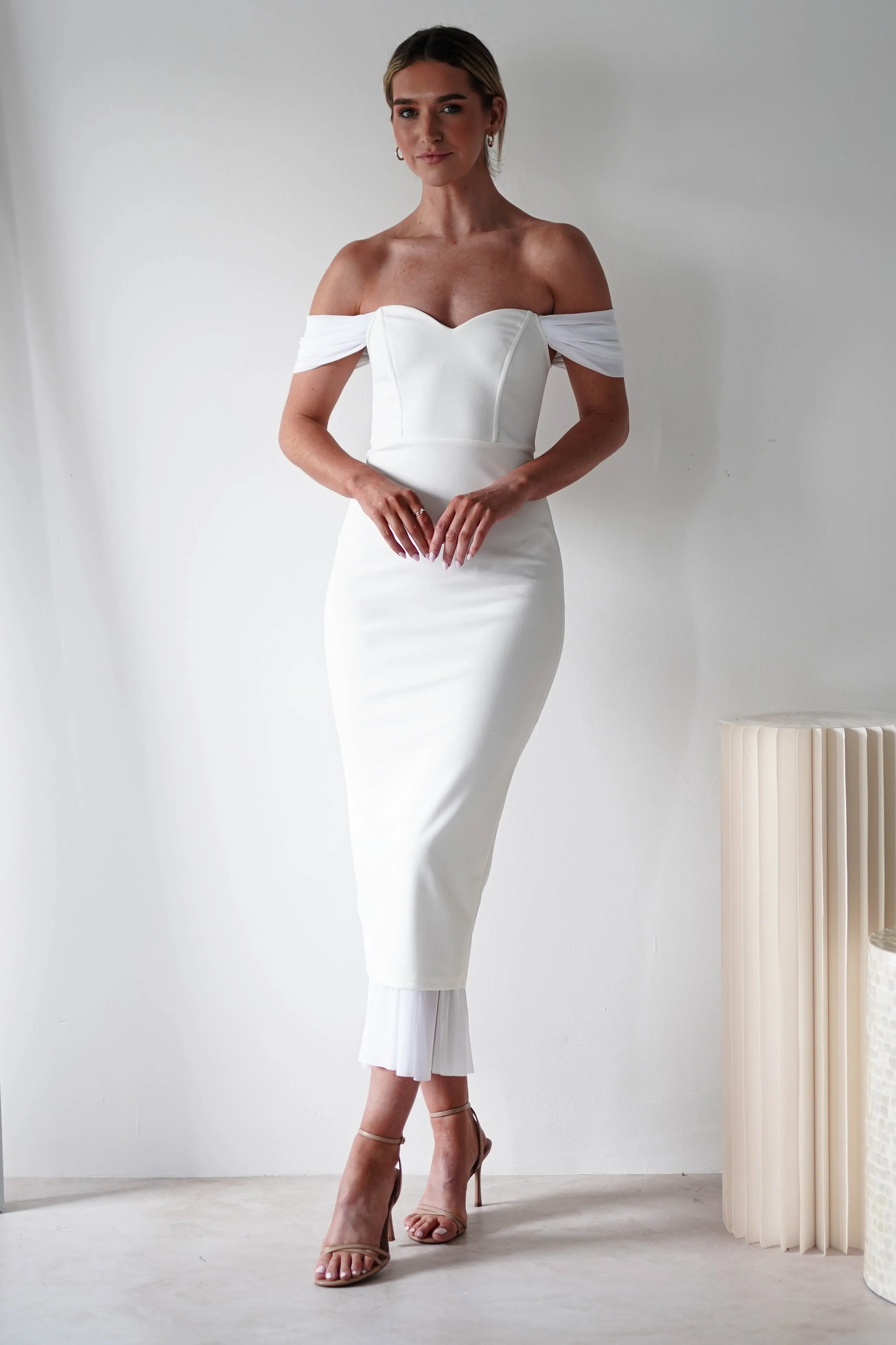 Jennifer Bodycon Midi Dress | White