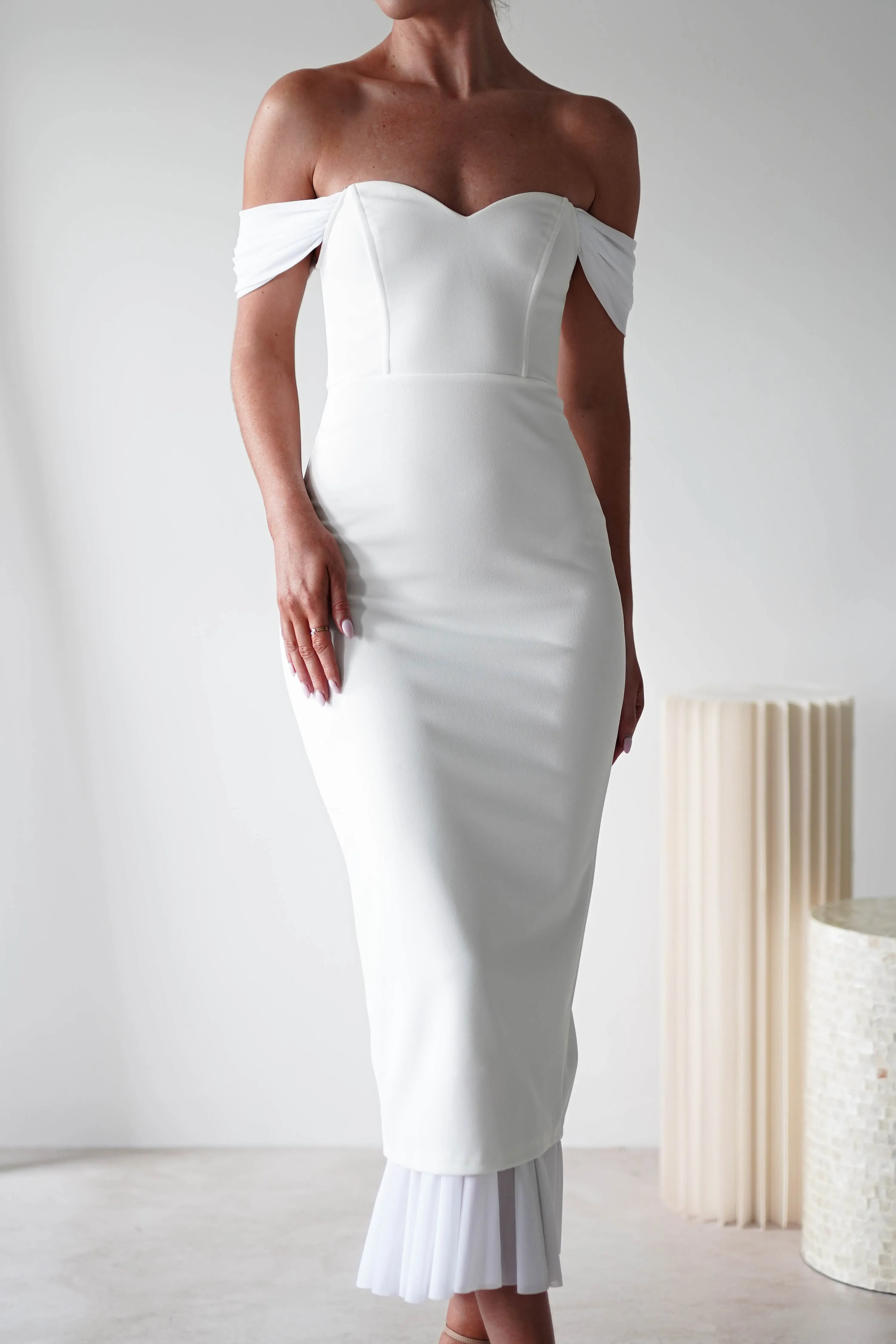 Jennifer Bodycon Midi Dress | White