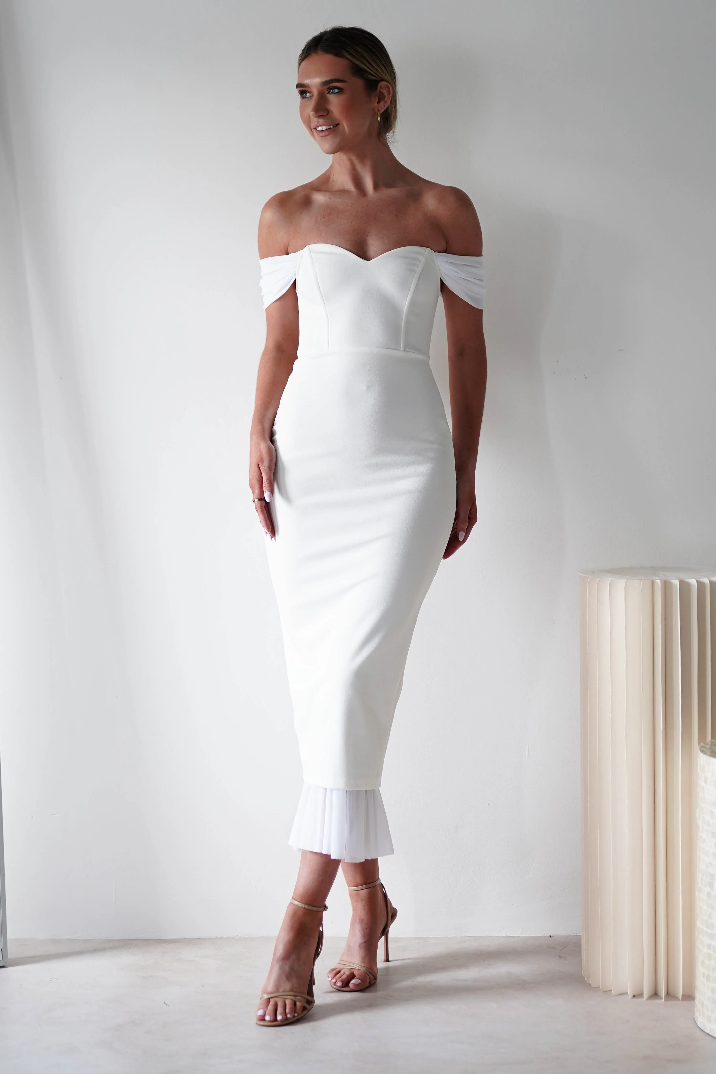 Jennifer Bodycon Midi Dress | White