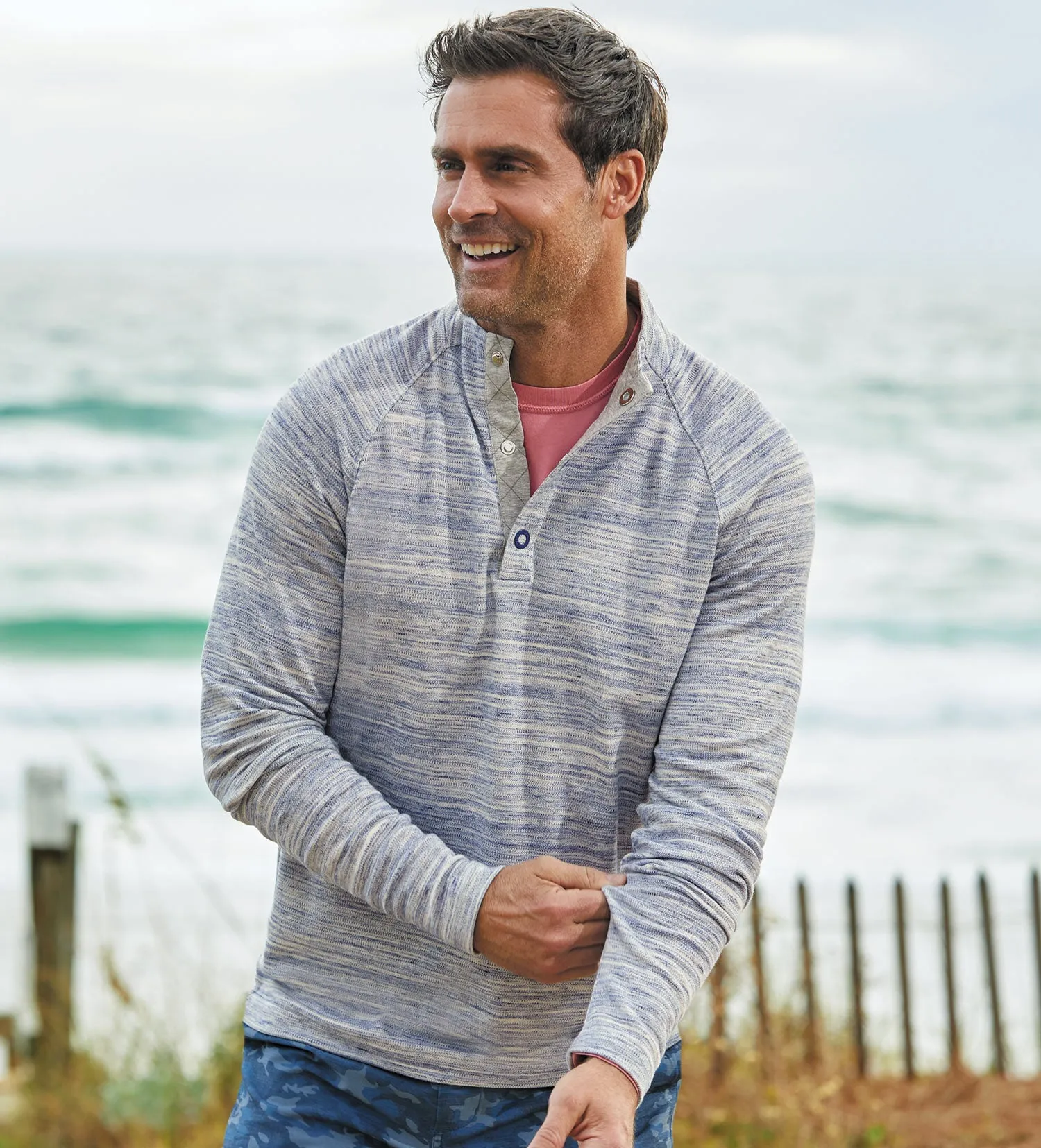 Johnnie-O Fanning Henley Pullover