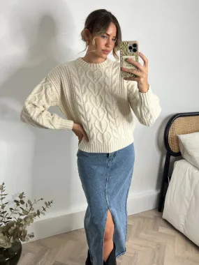 Juniper Chunky Cable Knit Jumper / Cream