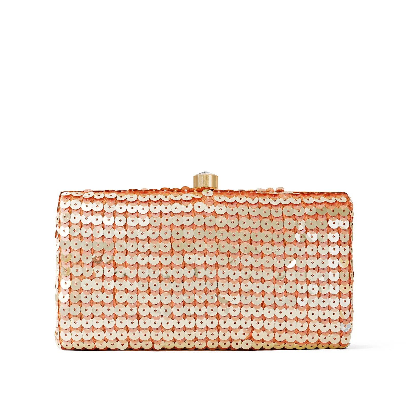 Laira Peach Sequin Clutch