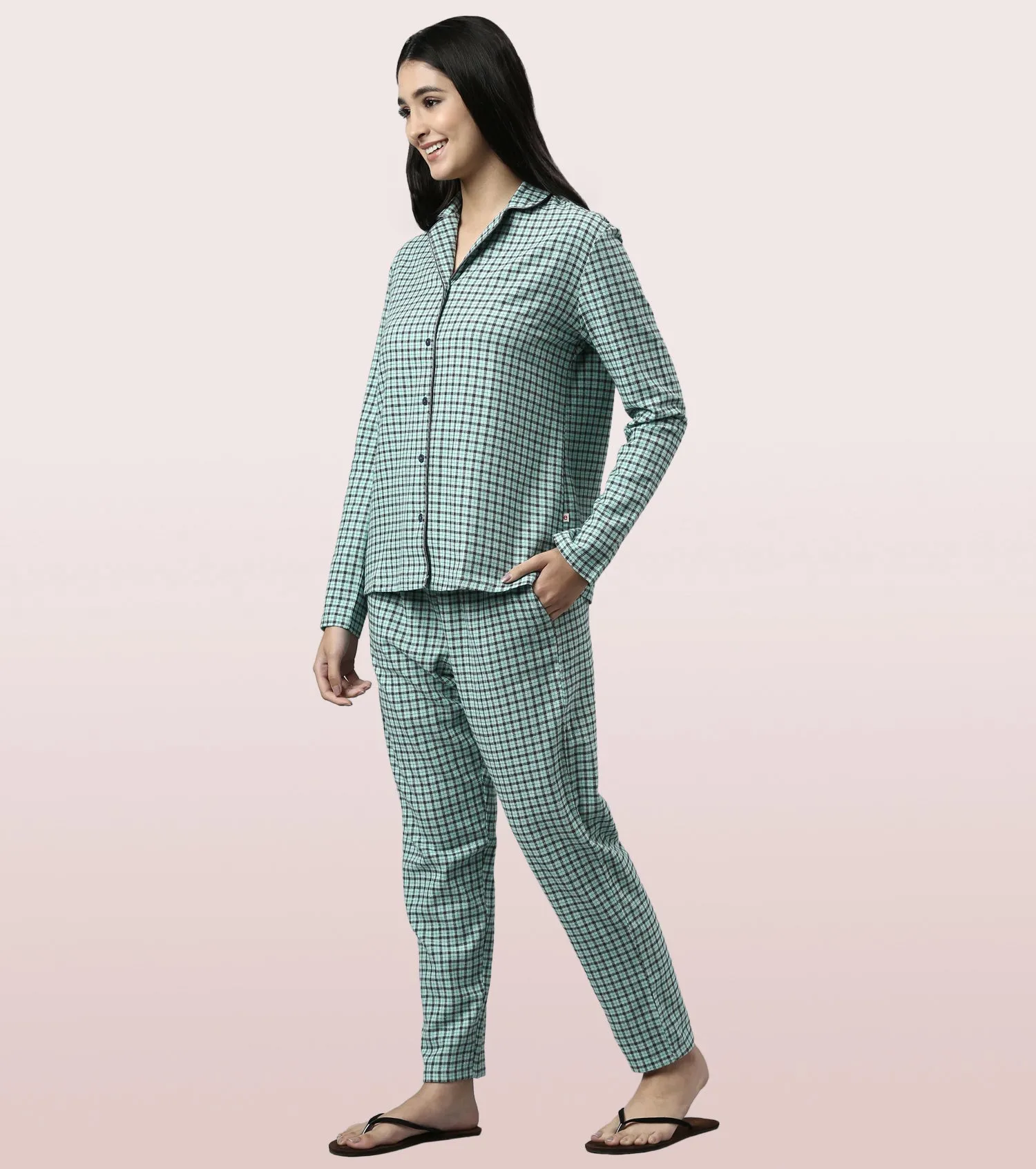 Lazy Pant Set | Cotton Flannel Woven Shirt And Pant Set