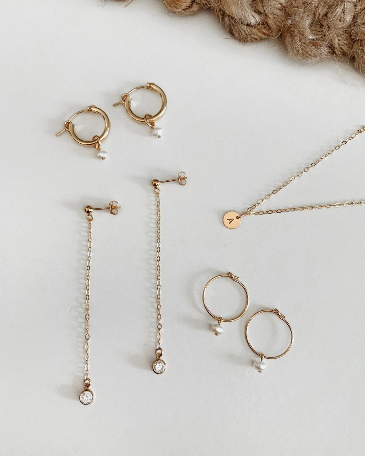 Letter Coin Necklace  - 14k Yellow Gold Fill