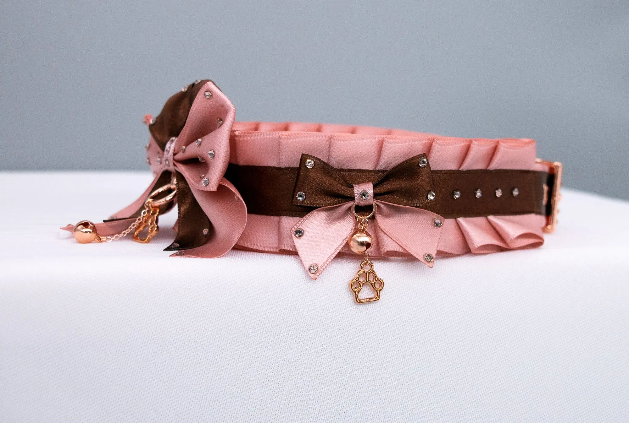 Limited - OOAK SET - 13" - 15" Mauve and Chocolate Puppy in Rose Gold