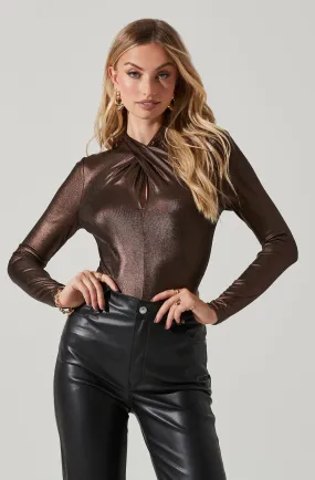 Long Sleeve Cross Neck Bodysuit