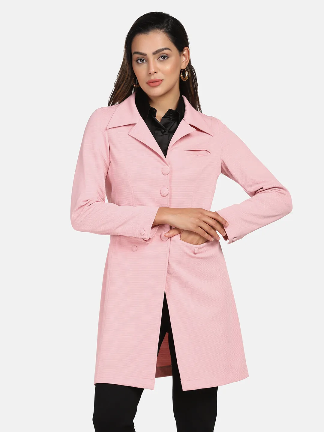 Longline Stretch jacket - Pink