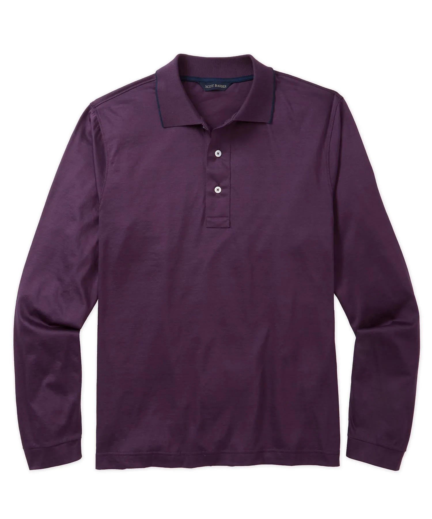 Luxe Long-Sleeve Mercerized Cotton Polo