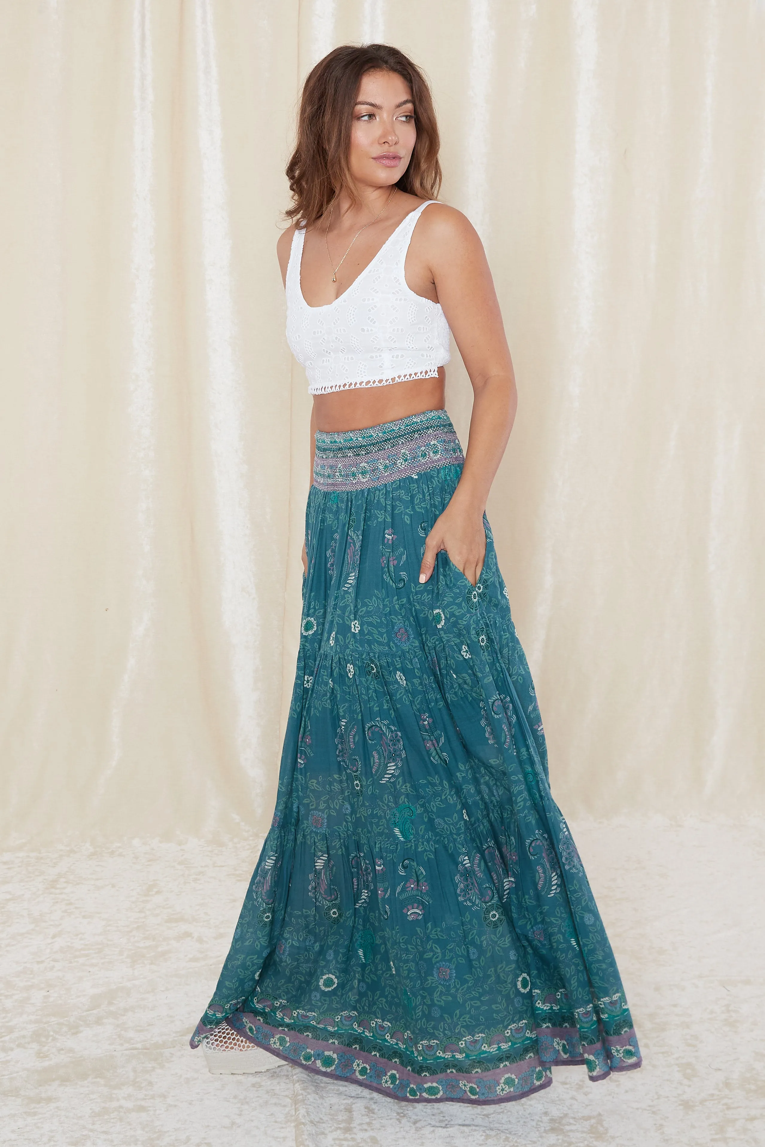 Manisha Maxi Skirt - Capri Blue