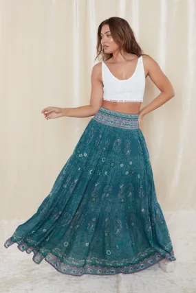 Manisha Maxi Skirt - Capri Blue