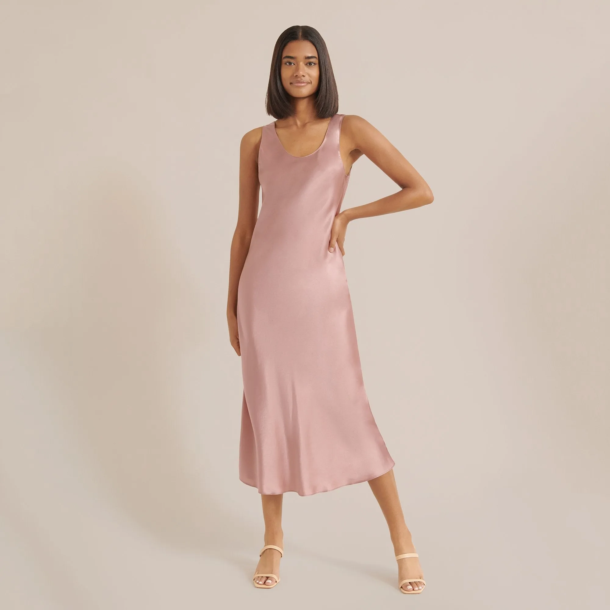 Melanie Sleeveless Silken Dress