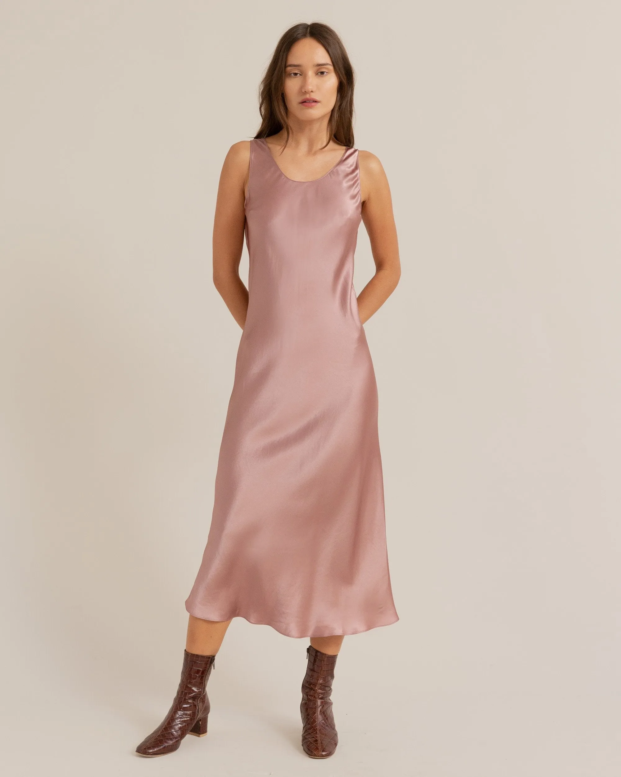 Melanie Sleeveless Silken Dress