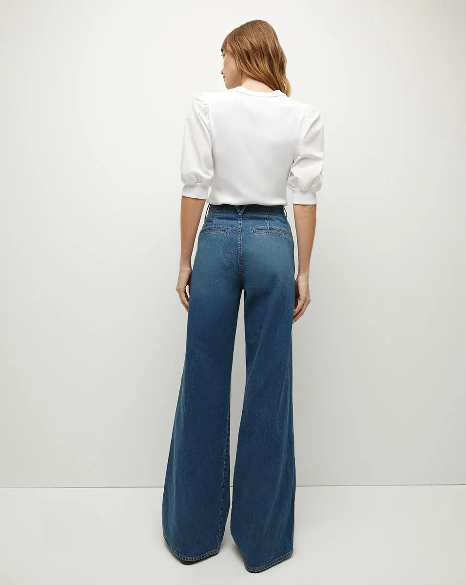 Mia Pleated Wide-Leg Jean