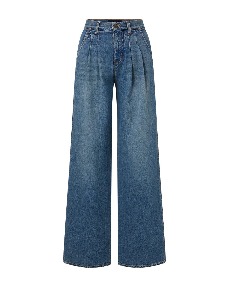 Mia Pleated Wide-Leg Jean