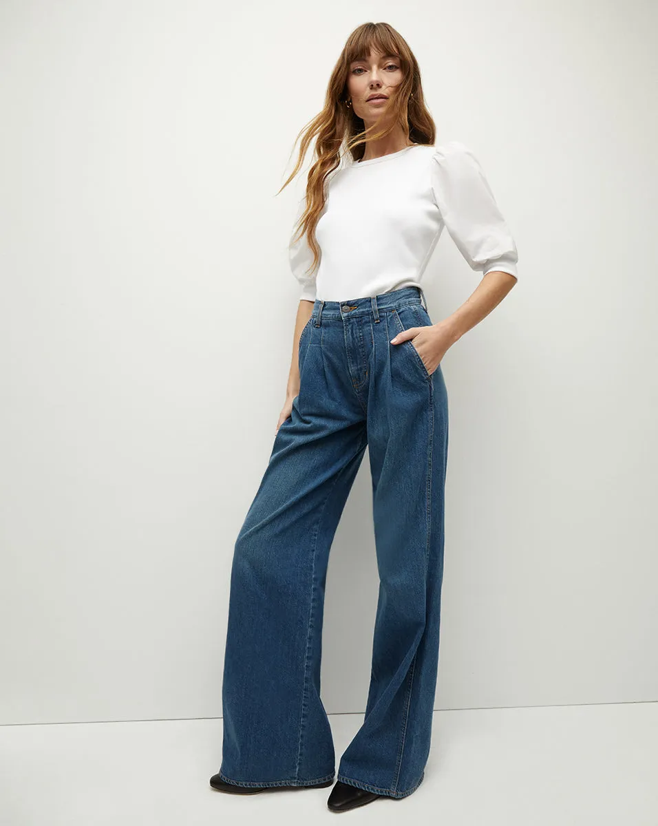 Mia Pleated Wide-Leg Jean