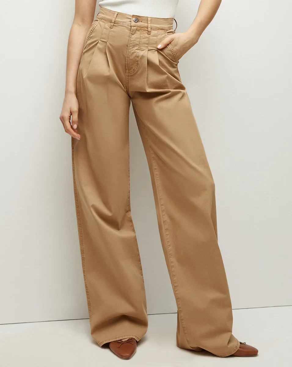 Mia Wide-Leg Pleated Pant