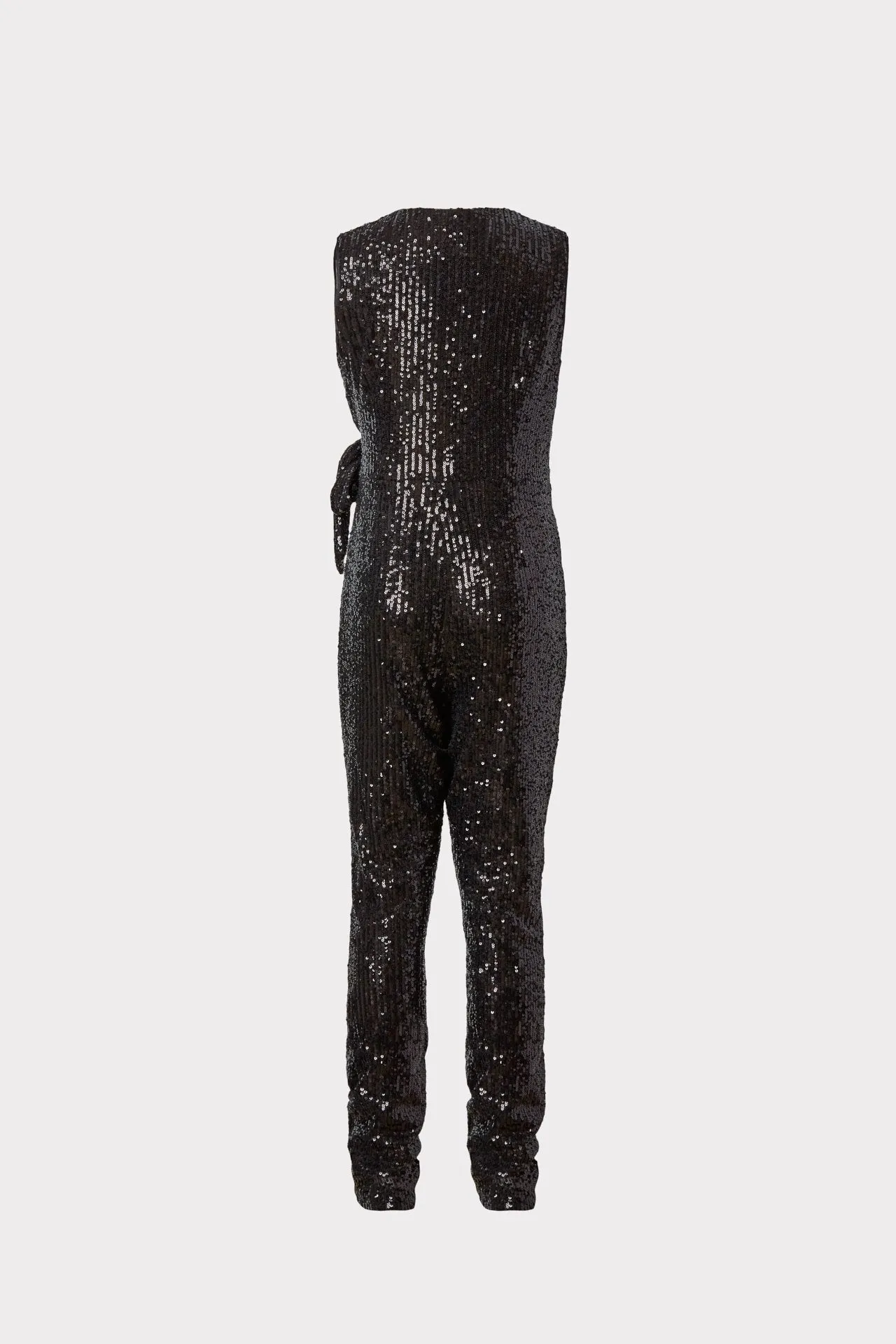 Mini Stretch Micro Sequins Tie Jumpsuit