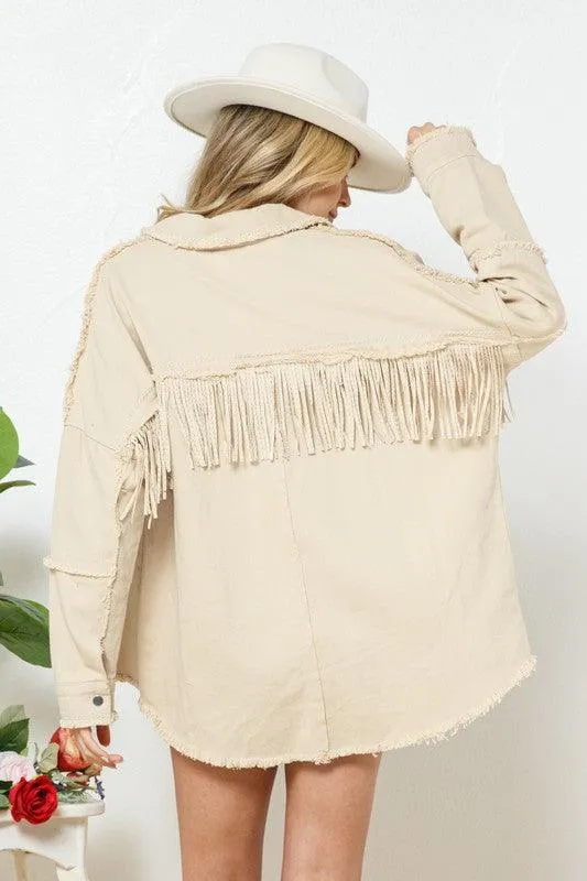 Morgan Studded Fringe Denim Jacket S-3XL