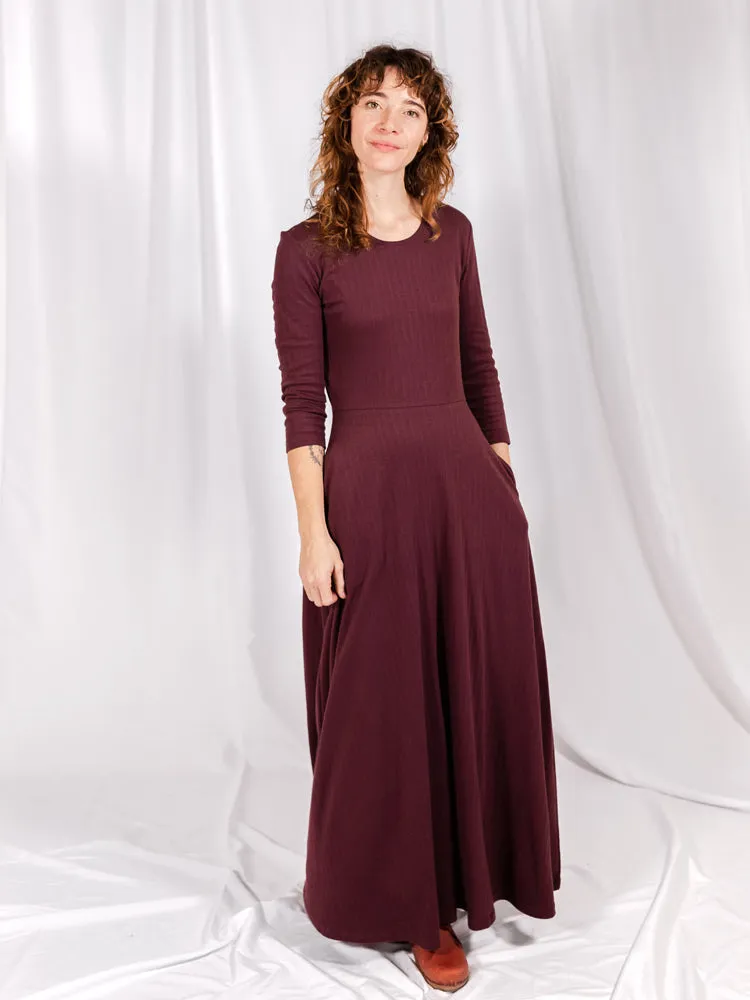 Mumbai Maxi Dress - Eggplant Rib Knit