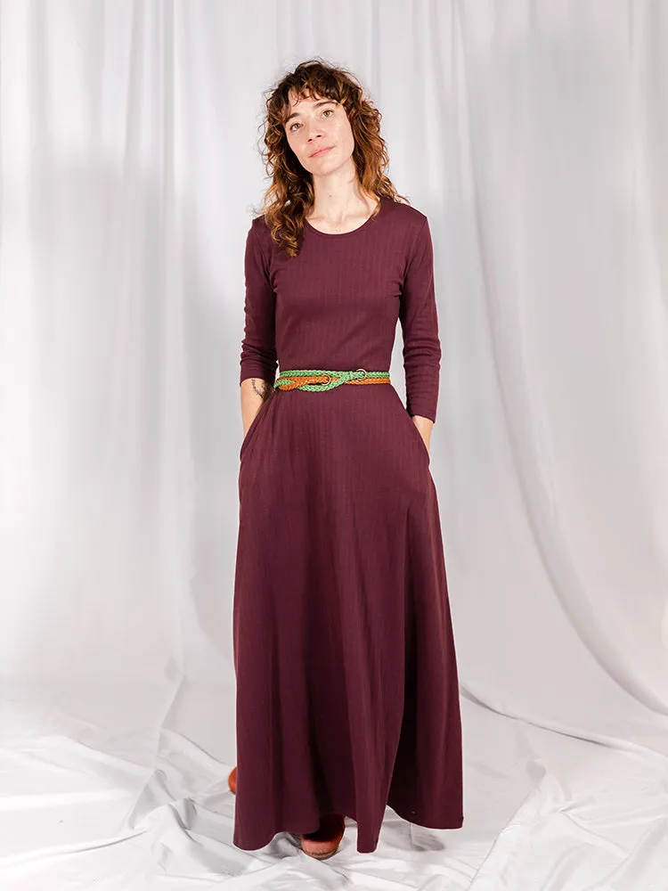 Mumbai Maxi Dress - Eggplant Rib Knit