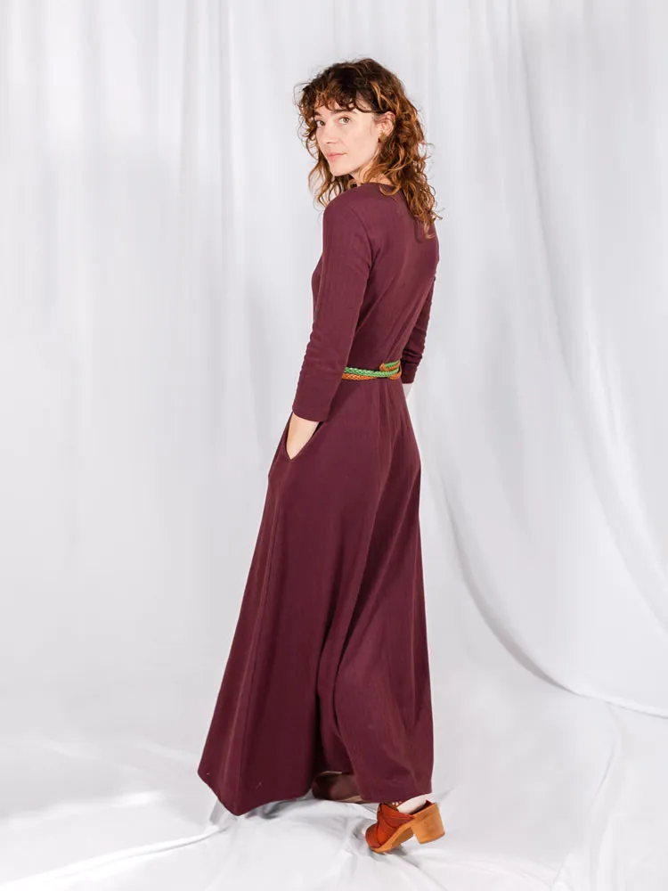 Mumbai Maxi Dress - Eggplant Rib Knit