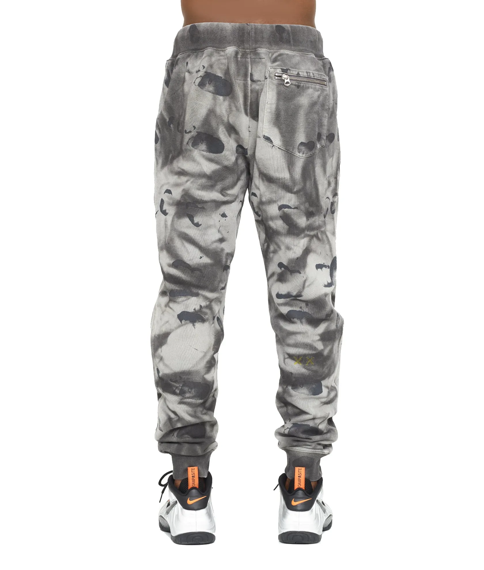 NOVELTY SWEATPANT IN CHARCOAL TIE DYE